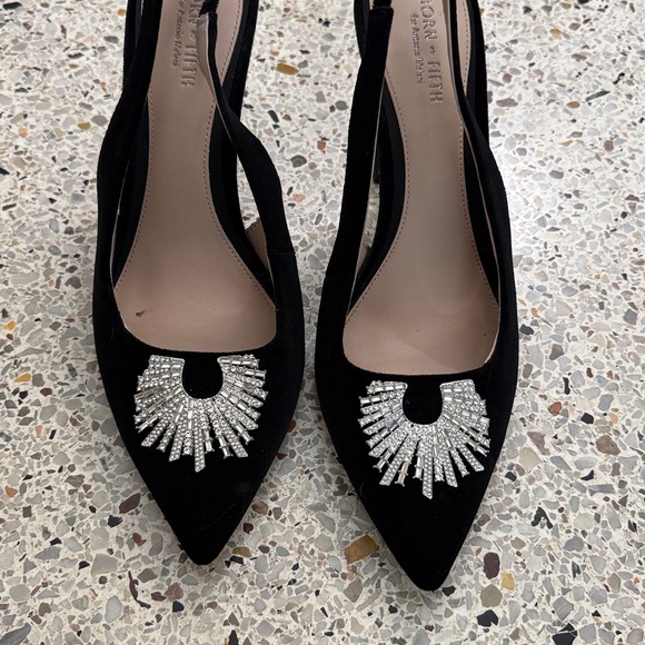 Born on Fifth Antonio Melani Millie heel slingback 10 silver - Picture 5 of 8